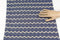 Muted Blue and Gold Stripe Open Weave Sweater Knit Fabric Fancy Wavy Stripes 33 inches length  Extra Wide  OSK00201